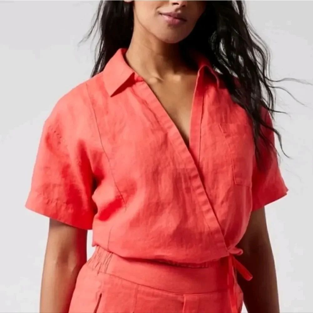 Athleta Playa Medium Linen Top New With Tags